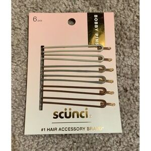 Scunci Metal Enamel No Slip Bobby Pins Cream, Light Gray & Purple 6 Pack